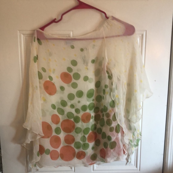 A pea in the pod Women’s Small Maternity top in cream and green sheer - Picture 4 of 6